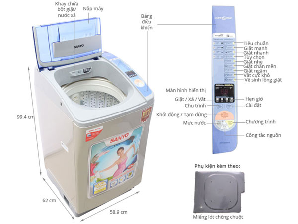 Cách sử dụng máy giặt Sanyo đời cũ