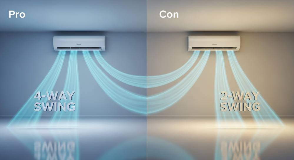 Điều hòa 4 chiều là gì và có nên mua cho gia đình không 2 Ưu và nhược điểm của điều hòa có tính năng đảo gió 4 chiều